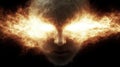 Fiery Face, Energy, Power, and Light Royalty Free Stock Photo