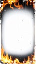 Fiery Film Frame Border with Orange Flames Royalty Free Stock Photo