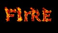 Fiery FIRE text logo design, vibrant flame letters and burning typography art Generative AI Royalty Free Stock Photo