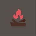 Fiery fire with wood in the camp Qualitatively vector for companies