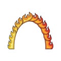 Fiery Flame Archway Vector Illustration on a Clean White Backdrop Royalty Free Stock Photo