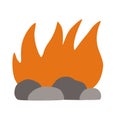 Fiery flame. Fires, hot ignition flame, flammable flame, thermal explosion hazard, flame energy concept. Logo Template vector
