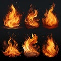Fiery flames with a blazing orange Royalty Free Stock Photo