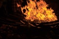 Fiery Flames from Fire Pit Royalty Free Stock Photo