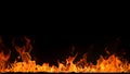 Fiery Flames on Isolated Black Background. created with Generative AI Royalty Free Stock Photo