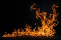 A fiery flash against a black background Royalty Free Stock Photo