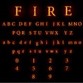 Fiery font collection Royalty Free Stock Photo