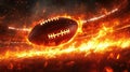 Fiery football in stadium Royalty Free Stock Photo
