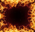 Fiery Frame Blazing Inferno Border Hot Orange Flames Burning Design Fire Background Royalty Free Stock Photo
