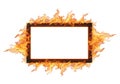 Fiery frame border Royalty Free Stock Photo