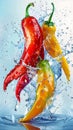 Fiery Fusion: A Vibrant Digital Banner of Peppers and Relish