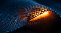 Fiery glow beneath a dark perforated lattice Royalty Free Stock Photo