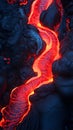 The fiery glow of molten lava