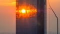 Urban Sunset Reflected in Glass Skyscraper Windows Royalty Free Stock Photo