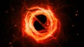 Fiery glowing forming of accretion disk with force field Royalty Free Stock Photo