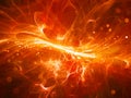 Fiery glowing high energy plasma field in space with particles Royalty Free Stock Photo