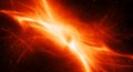 Fiery glowing interstellar plasma field in deep space Royalty Free Stock Photo