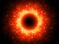 Fiery glowing magical stargate in space with hexagonal patterns Royalty Free Stock Photo