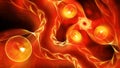 Fiery glowing quantum correlation abstract background Royalty Free Stock Photo