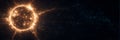 Fiery Glowing Sun Exploding in Outer Space Royalty Free Stock Photo