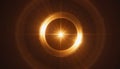 Fiery golden ring of light with starburst effect and lens flare Royalty Free Stock Photo