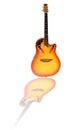 Fiery Guitar with reflection