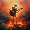 Fiery Guitar: A Unique Artwork By Aaron Jasinski, Steve Henderson, Brian Mashburn