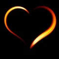 Fiery heart on a black background. Royalty Free Stock Photo