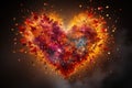 Fiery Heart explosion. Generate Ai Royalty Free Stock Photo