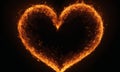 Fiery Heart Igniting in the Dark Royalty Free Stock Photo