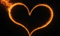 Fiery Heart Igniting in the Dark Royalty Free Stock Photo