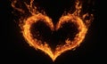 Fiery Heart Igniting in the Dark Royalty Free Stock Photo