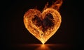 Fiery Heart Igniting in the Dark Royalty Free Stock Photo