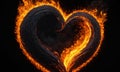 Fiery Heart Igniting in the Dark Royalty Free Stock Photo