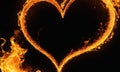 Fiery Heart Igniting in the Dark Royalty Free Stock Photo