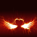 Fiery Heart With Wings