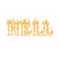 Fiery Hell Text Effect Graphic on White Background Illustration Royalty Free Stock Photo