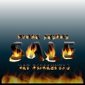 Fiery hot black friday sale. Promotional marketing banner poster. Design template. Royalty Free Stock Photo