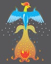 Fiery ice rooster, symbol of year