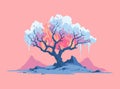Fiery Ice Tree illustration Royalty Free Stock Photo