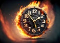 Time in Flames: A Symbol of Urgency and Limited Moments Royalty Free Stock Photo