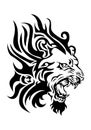 Fiery lion head tattoo Royalty Free Stock Photo