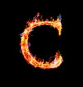 Fiery magic font - C Royalty Free Stock Photo