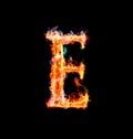Fiery magic font - E Royalty Free Stock Photo