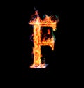 Fiery magic font - F Royalty Free Stock Photo