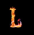 Fiery magic font - L Royalty Free Stock Photo