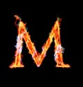 Fiery magic font - M Royalty Free Stock Photo