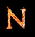 Fiery magic font - N Royalty Free Stock Photo