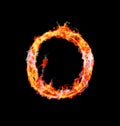 Fiery magic font - O Royalty Free Stock Photo