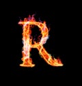 Fiery magic font - R Royalty Free Stock Photo